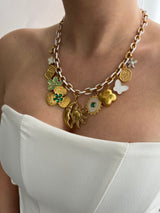 MYSTIC FLORA MULTI CHARM NECKLACE