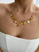 GOLDEN HARMONY MULTI CHARM NECKLACE