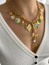 SUNLIT GRACE MULTI CHARM NECKLACE