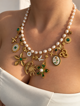 EMERALD DREAM MULTI CHARM NECKLACE