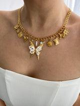 MYSTIC FLUTTER MULTI CHARM NECKLACE