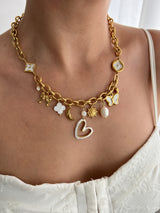 WHITE PRINCESS MULTI CHARM NECKLACE