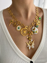 PEARL WINGS MULTI CHARM NECKLACE