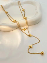 RUBY CLOVER LARIAT NECKLACE