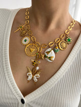 PEARL WINGS MULTI CHARM NECKLACE