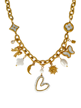 WHITE PRINCESS MULTI CHARM NECKLACE