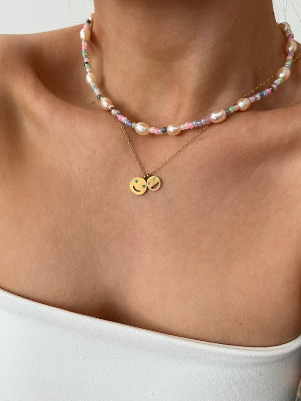 TWIN SMILEY NECKLACE