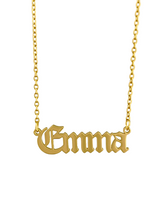 OLD ENGLISH NAME PLATE NECKLACE