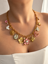 BLUSH DYNASTY MULTI CHARM NECKLACE