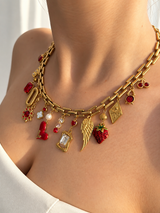 CRIMSAN RELIC MULTI CHARM NECKLACE