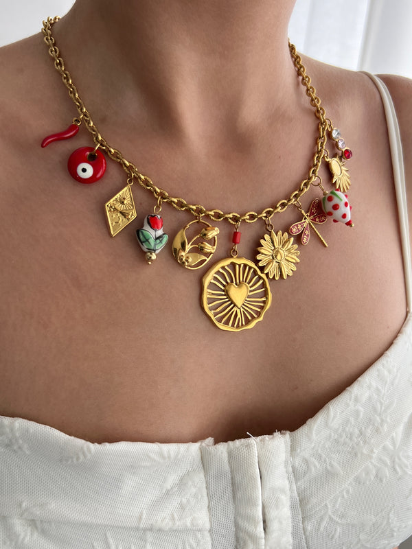 APHRODITE LOVE MULTI CHARM NECKLACE