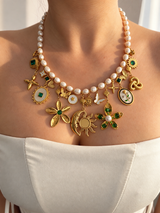 EMERALD DREAM MULTI CHARM NECKLACE