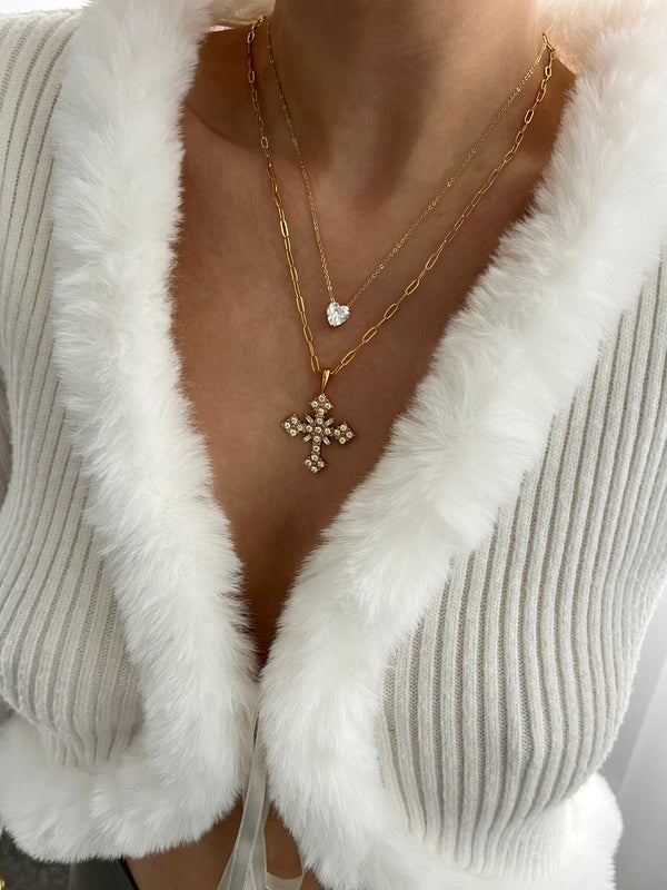 HEAVENLY CROSS NECKLACE