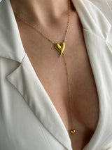 EMARI HEART LARIAT NECKLACE