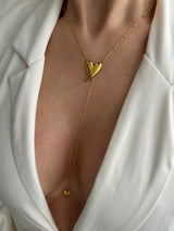 EMARI HEART LARIAT NECKLACE
