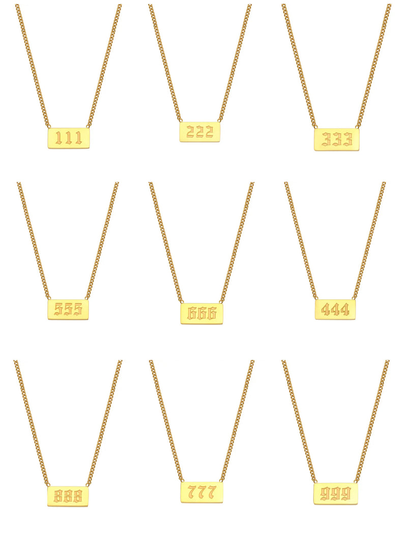 CUSTOM ANGEL NUMBER NECKLACE