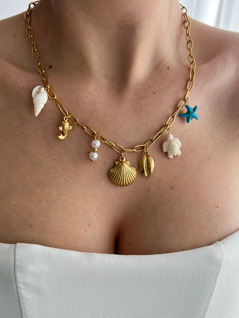 CORALIA MULTI CHARM NECKLACE