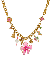 PINK PRINCESS MULTI CHARM NECKLACE