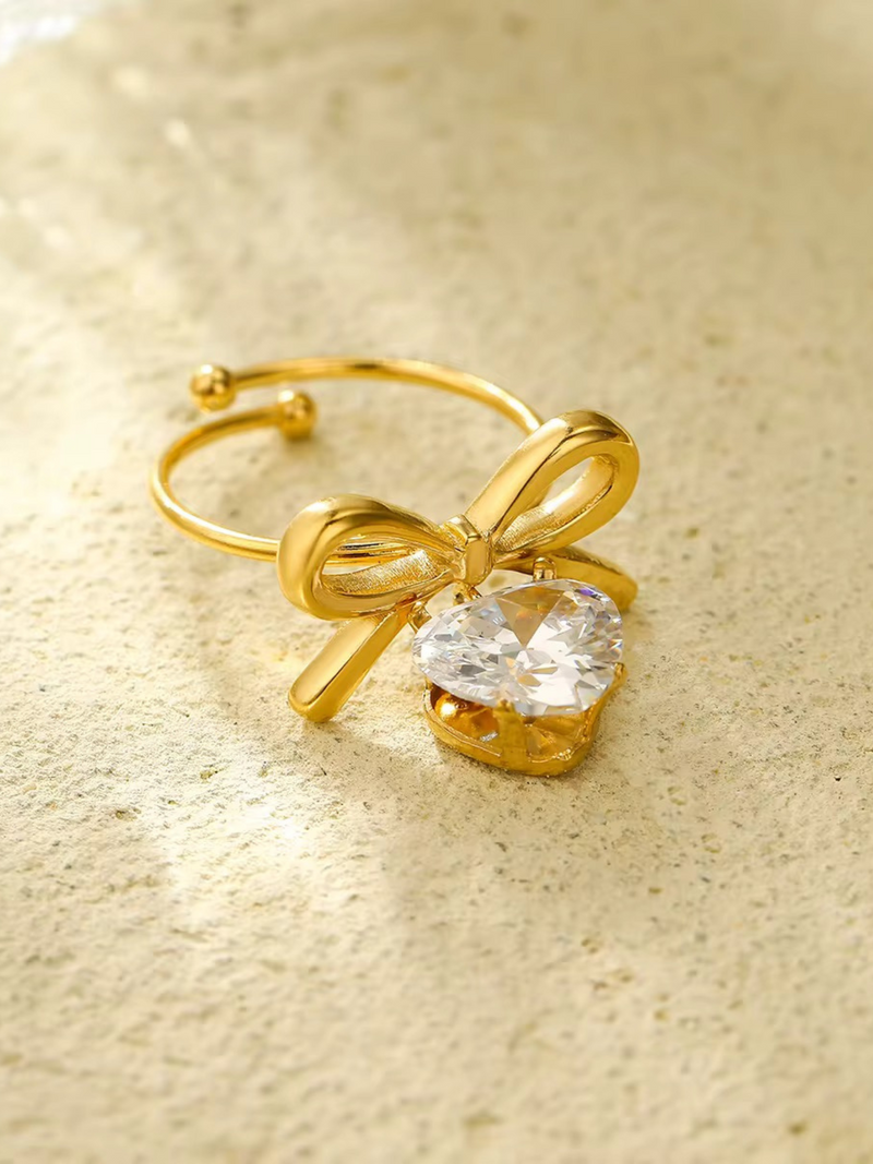 MARCI HEART & BOW RING