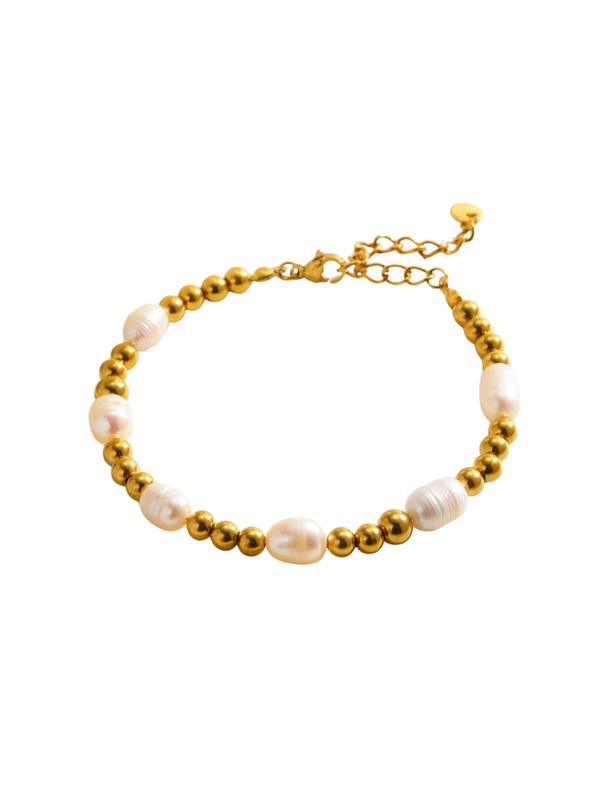 ROYAL GOLD PEARL BRACELET
