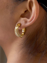 CRYSTAL BOND HOOP EARRING