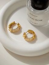 CRYSTAL BOND HOOP EARRING