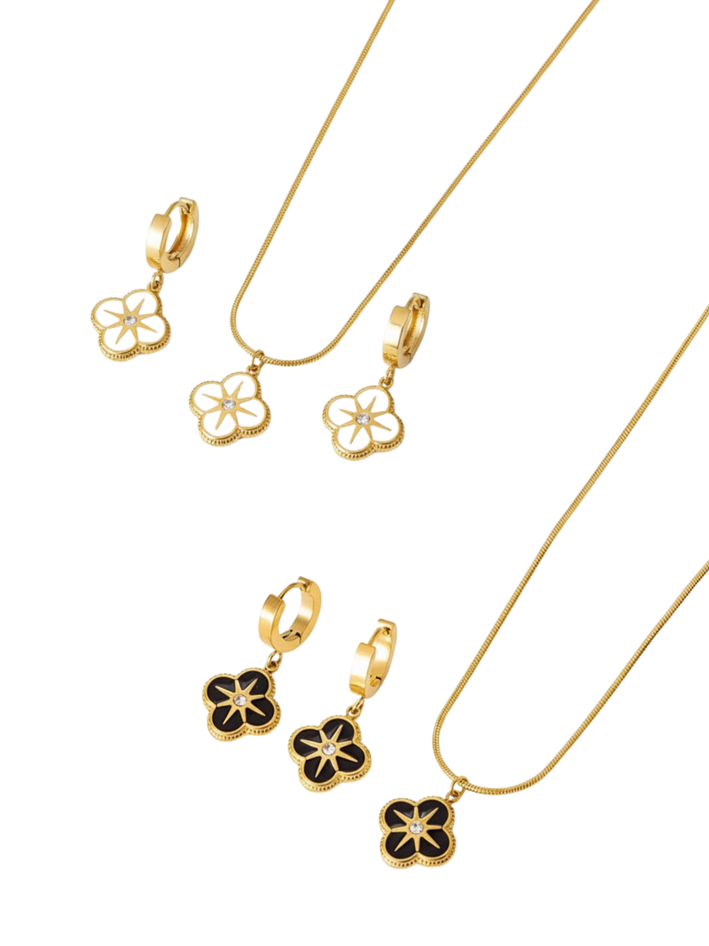 I LOVE CLOVER NECKLACE & EARRING SET