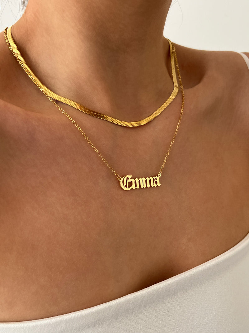 Old school 2025 nameplate necklaces