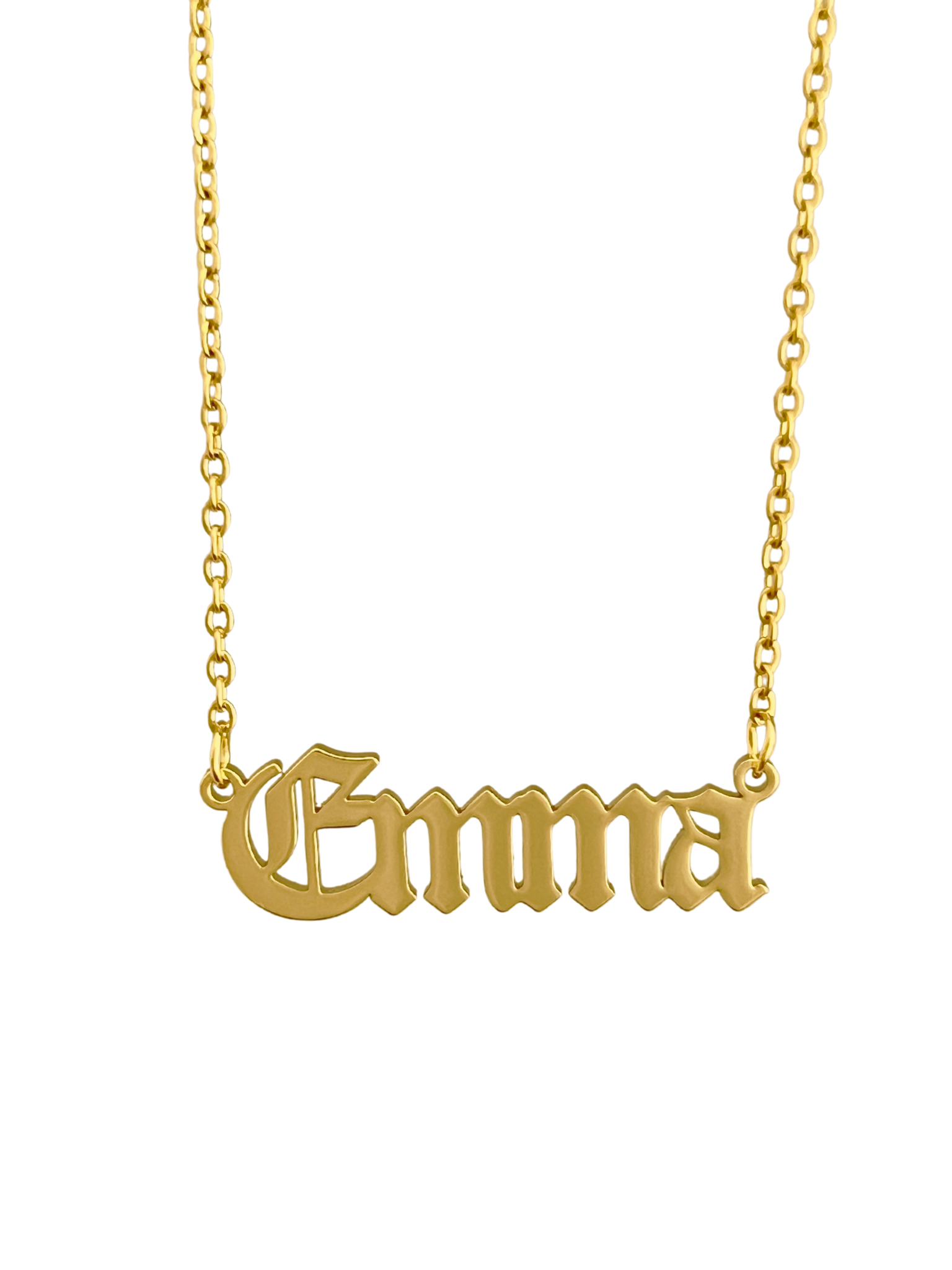 OLD ENGLISH NAME PLATE NECKLACE – SHINE ON YOU