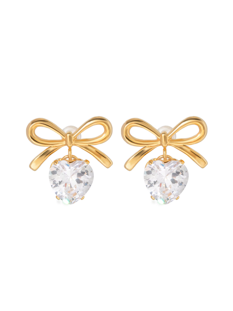 MARCI HEART & BOW EARRING