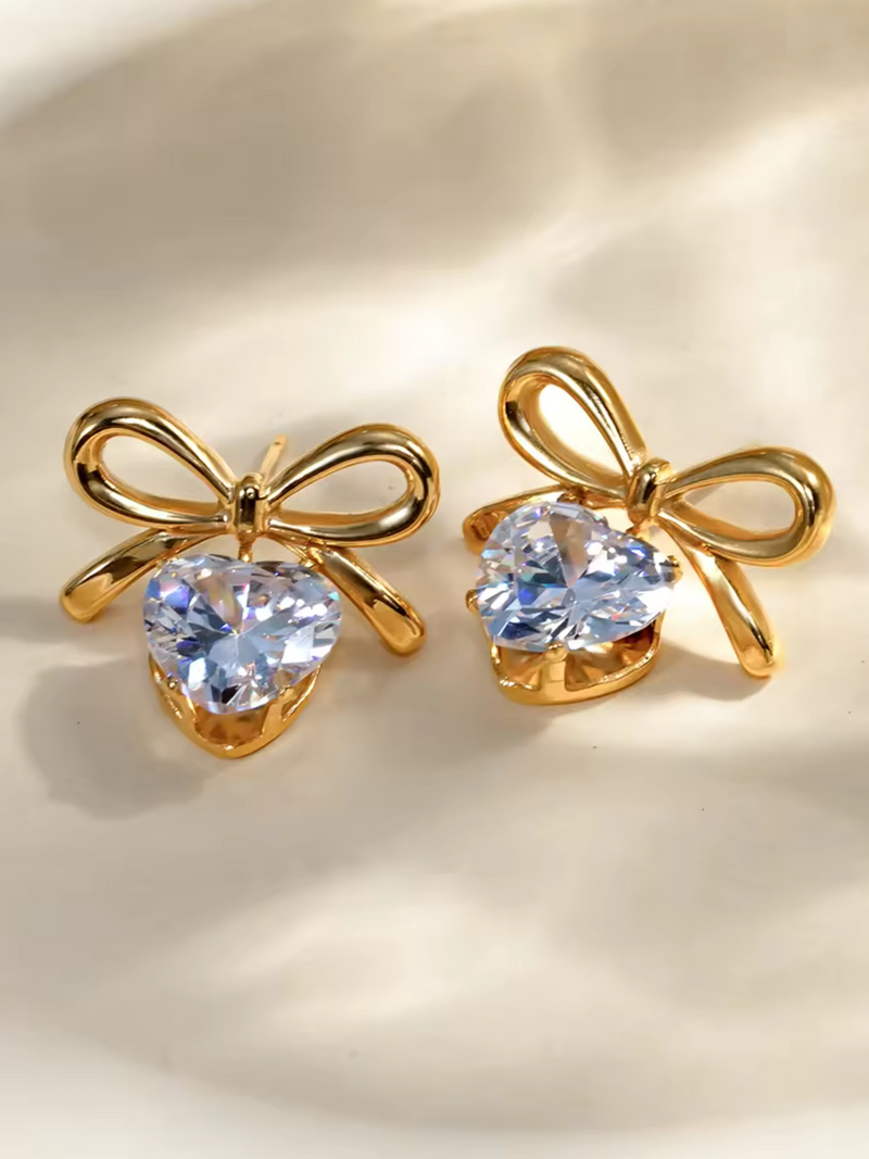 MARCI HEART & BOW EARRING