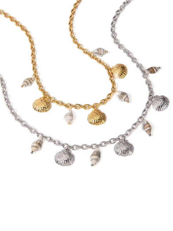 SHELL MULTI CHARM NECKLACE