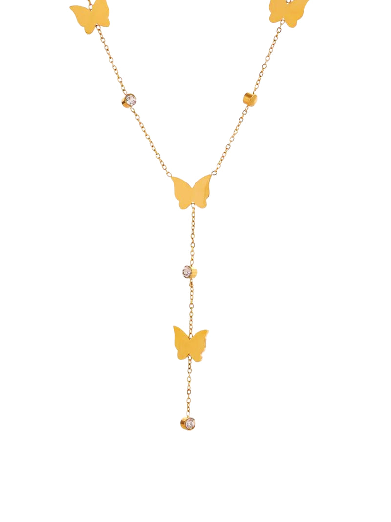 BUTTERFLY LARIAT NECKLACE