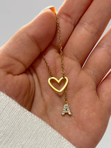 HEART LETTER NECKLACE